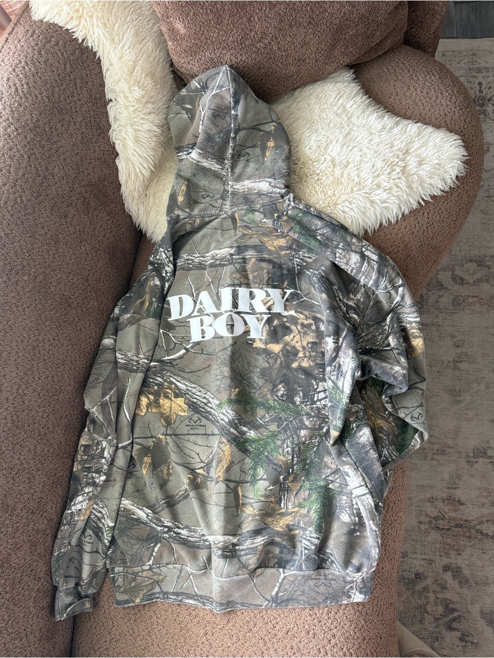 Dairy Boy Woodland Camo Boyfriend Hoodie - Picture 4 of 5